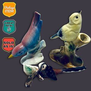 3 Vintage Ceramic Bird Figurines From W. Goebel, Royal Copley. PLEASE READ!